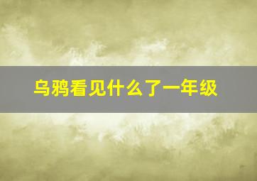 乌鸦看见什么了一年级