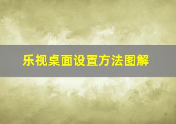 乐视桌面设置方法图解