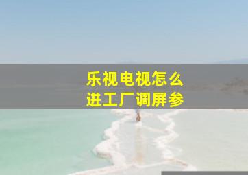 乐视电视怎么进工厂调屏参