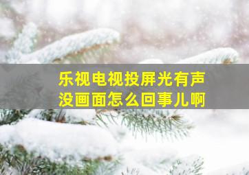 乐视电视投屏光有声没画面怎么回事儿啊