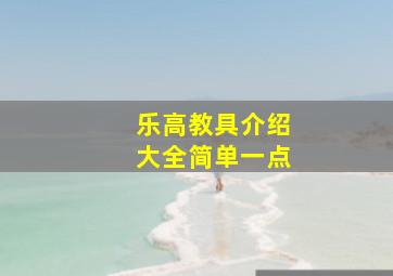 乐高教具介绍大全简单一点