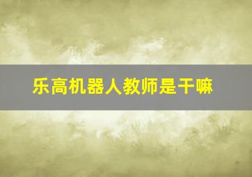 乐高机器人教师是干嘛