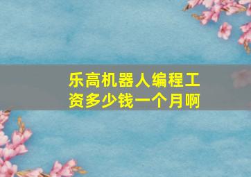 乐高机器人编程工资多少钱一个月啊