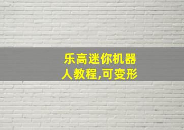 乐高迷你机器人教程,可变形