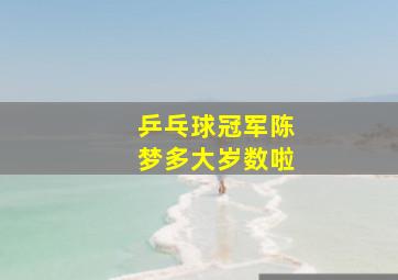 乒乓球冠军陈梦多大岁数啦