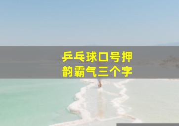 乒乓球口号押韵霸气三个字