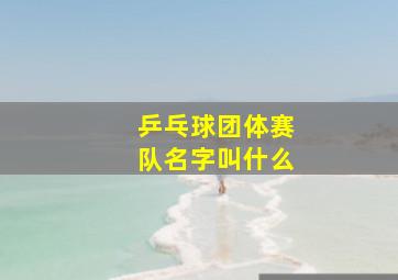 乒乓球团体赛队名字叫什么