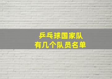 乒乓球国家队有几个队员名单