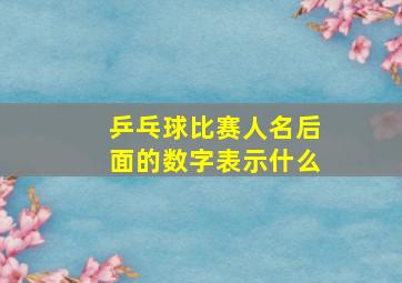 乒乓球比赛人名后面的数字表示什么