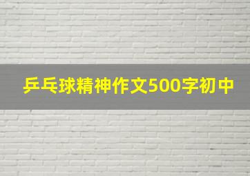 乒乓球精神作文500字初中