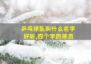 乒乓球队叫什么名字好听,四个字的球员