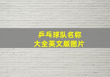 乒乓球队名称大全英文版图片