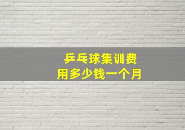 乒乓球集训费用多少钱一个月