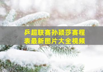 乒超联赛孙颖莎赛程表最新图片大全视频