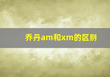 乔丹am和xm的区别