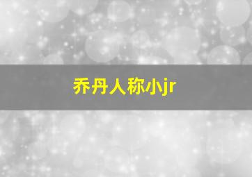 乔丹人称小jr