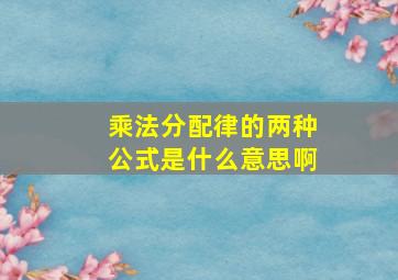 乘法分配律的两种公式是什么意思啊