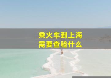 乘火车到上海需要查验什么