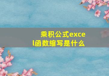 乘积公式excel函数缩写是什么