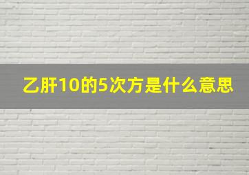 乙肝10的5次方是什么意思