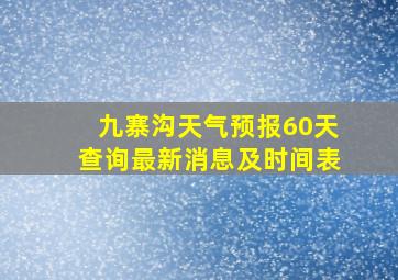 九寨沟天气预报60天查询最新消息及时间表