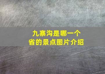 九寨沟是哪一个省的景点图片介绍