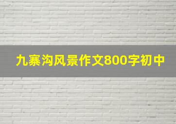 九寨沟风景作文800字初中