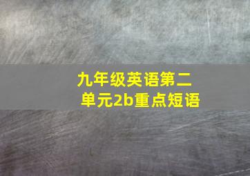 九年级英语第二单元2b重点短语