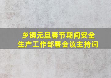 乡镇元旦春节期间安全生产工作部署会议主持词