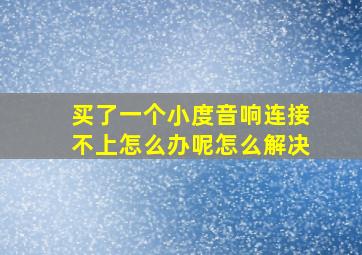 买了一个小度音响连接不上怎么办呢怎么解决