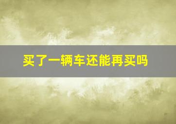 买了一辆车还能再买吗