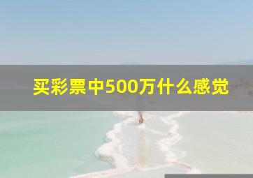 买彩票中500万什么感觉