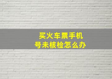 买火车票手机号未核检怎么办