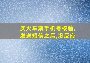 买火车票手机号核验,发送短信之后,没反应