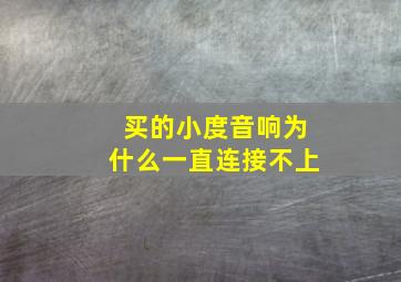 买的小度音响为什么一直连接不上