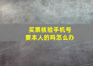 买票核验手机号要本人的吗怎么办