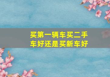 买第一辆车买二手车好还是买新车好