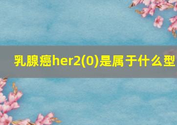 乳腺癌her2(0)是属于什么型