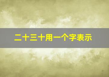 二十三十用一个字表示