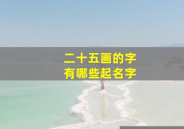 二十五画的字有哪些起名字