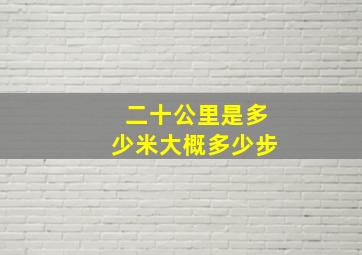 二十公里是多少米大概多少步