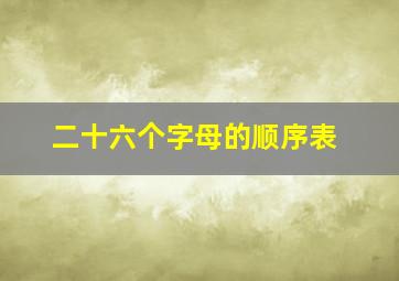 二十六个字母的顺序表