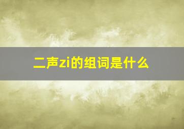 二声zi的组词是什么