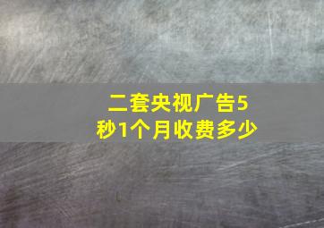 二套央视广告5秒1个月收费多少