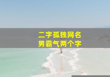 二字孤独网名男霸气两个字