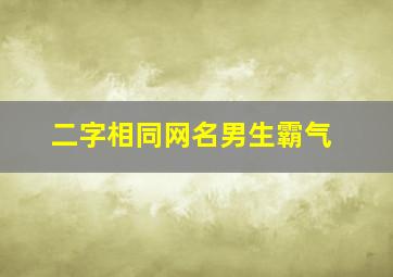 二字相同网名男生霸气