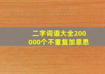 二字词语大全200000个不重复加意思