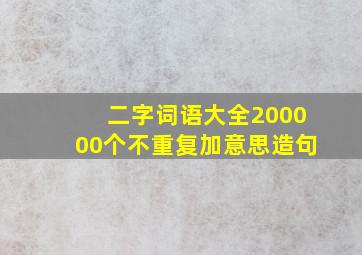 二字词语大全200000个不重复加意思造句