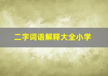 二字词语解释大全小学