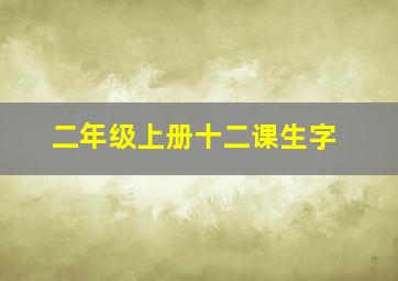 二年级上册十二课生字